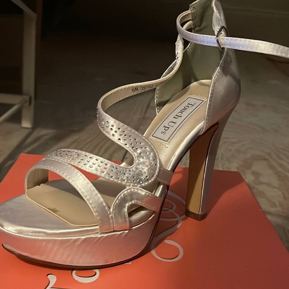 White wedding heels